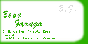 bese farago business card